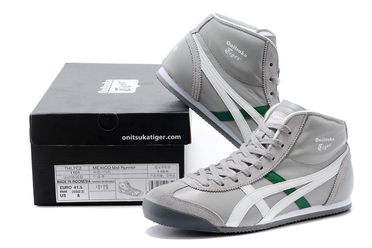 Onitsuka Tiger Mid Runner (Grey/ White/ Green) Shoes