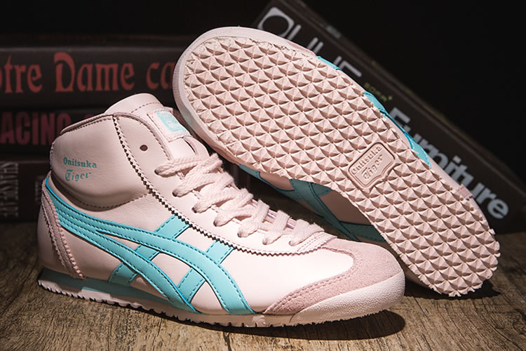 (Pink/ LT Blue) Onitsuka Tiger Mexico Mid Runner Women Shoes - Click Image to Close