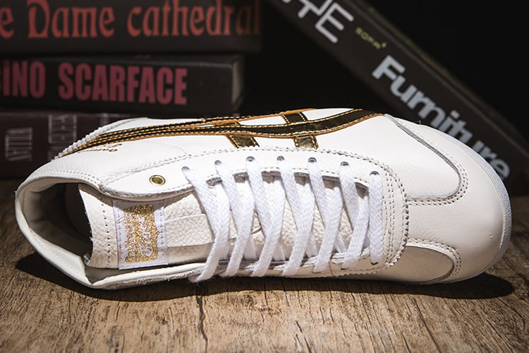 (White/ Gold) Onitsuka Tiger Mid Runner Shoes - Click Image to Close