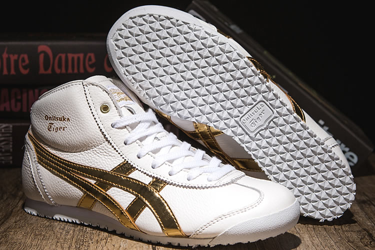 (White/ Gold) Onitsuka Tiger Mid Runner Shoes