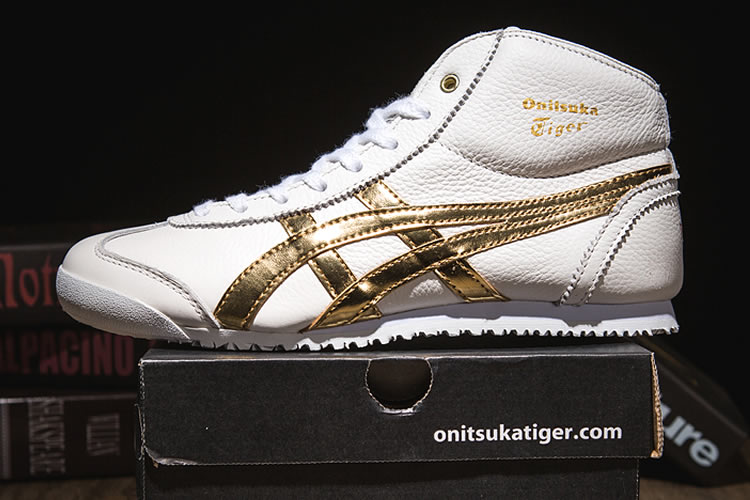 (White/ Gold) Onitsuka Tiger Mid Runner Shoes