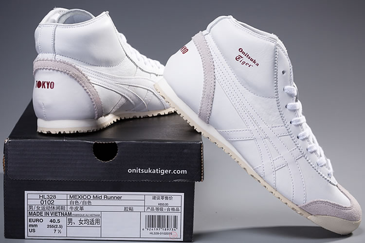 Onitsuka Tiger Mid Runner (White/ White) Shoes - Click Image to Close