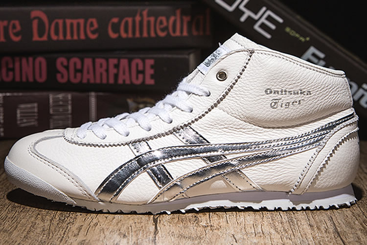 (White/ Silver) Onitsuka Tiger Mexico Mid Runner Shoes