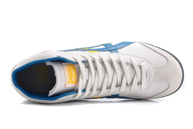 (White/ Blue/ Yellow) Onitsuka Tiger Mid Runner Shoes - Click Image to Close