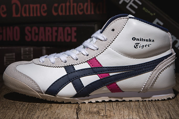 (White/ Navy/ Peach) Mexico Mid Runner Shoes