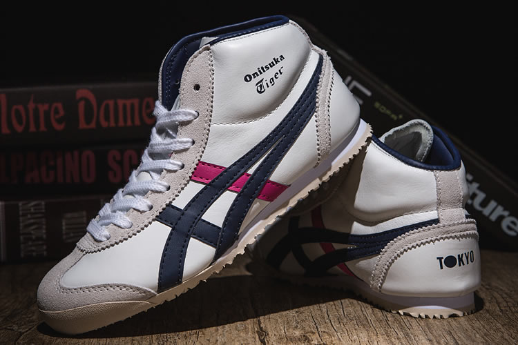 (White/ Navy/ Peach) Mexico Mid Runner Shoes