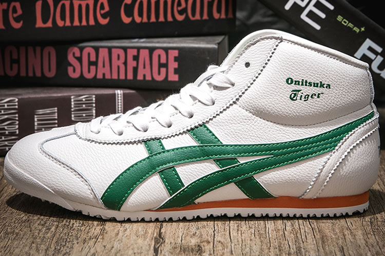 (White/ Green/ Orange) Onitsuka Tiger Mid Runner New Shoes - Click Image to Close