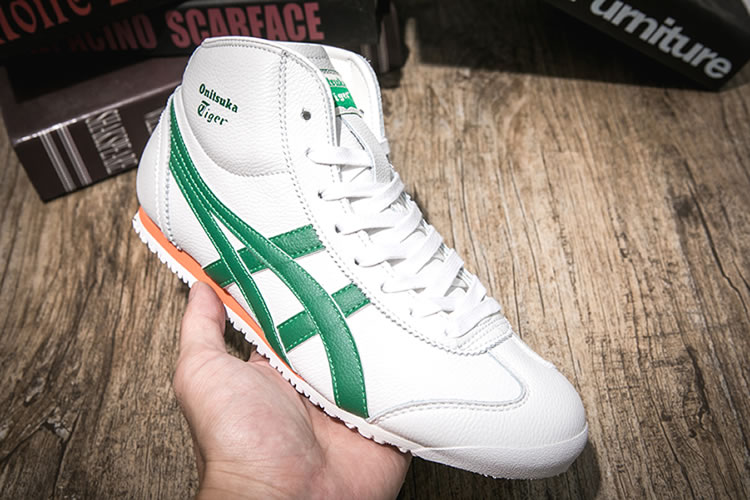 (White/ Green/ Orange) Onitsuka Tiger Mid Runner New Shoes - Click Image to Close