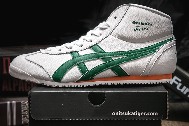 (White/ Green/ Orange) Onitsuka Tiger Mid Runner New Shoes