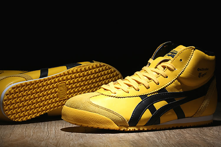 (Yellow/ Black) Onitsuka Tiger Mexico Mid Runner Shoes - Click Image to Close