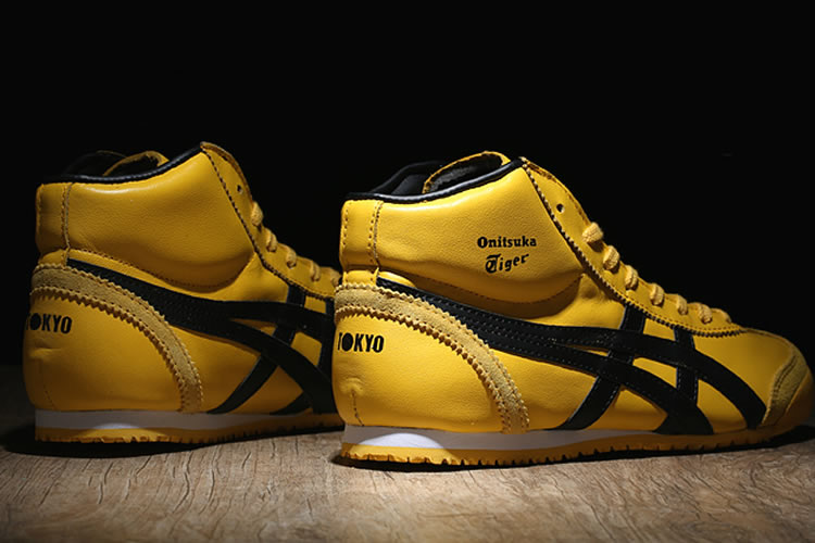 (Yellow/ Black) Onitsuka Tiger Mexico Mid Runner Shoes - Click Image to Close