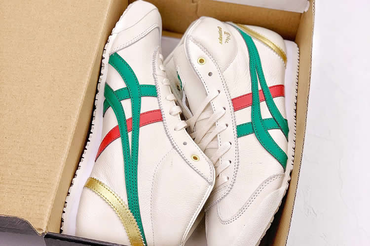 (Beige/ Green/ Red/ Gold) Onitsuka Tiger Mid Runner Shoes - Click Image to Close
