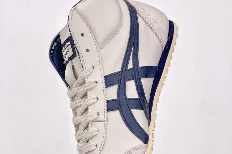 (Beige/ DK Blue) Mexico Mid Runner Shoes - Click Image to Close