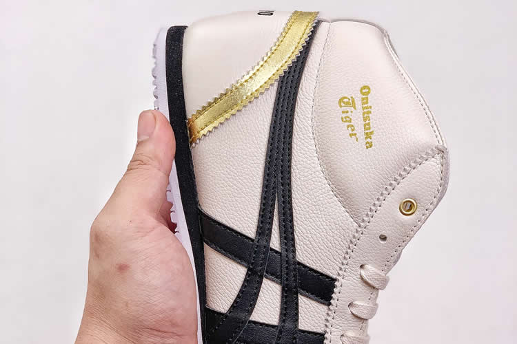 (White/ Black/ Gold) Onitsuka Tiger Mexico Mid Runner Shoes