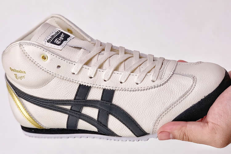 White/ Black/ Gold) Onitsuka Tiger Mexico Mid Runner Shoes [THL328