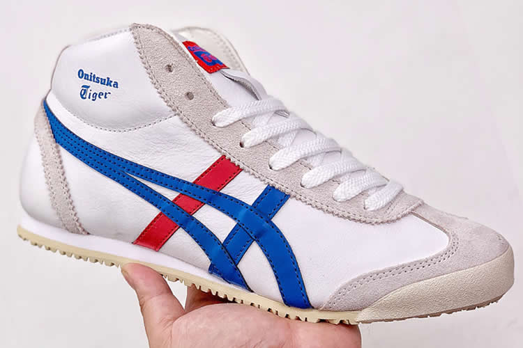 Onitsuka Tiger Mid Runner (White/ Royal Blue/ Red) Shoes [THL328-0143]
