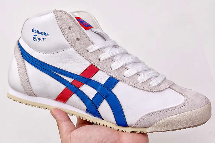 Onitsuka Tiger Mid Runner (White/ Royal Blue/ Red) Shoes