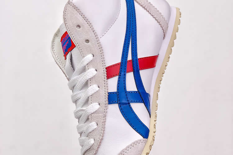 Onitsuka Tiger Mid Runner (White/ Royal Blue/ Red) Shoes