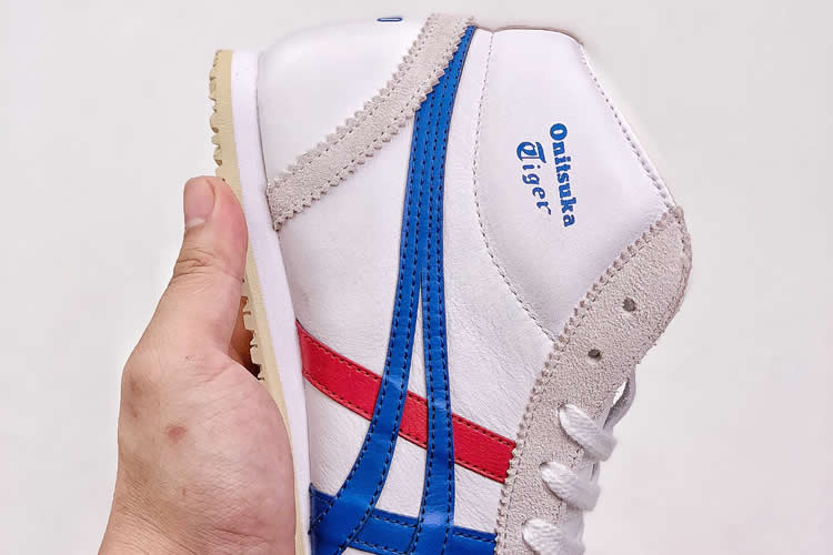 Onitsuka Tiger Mid Runner (White/ Royal Blue/ Red) Shoes - Click Image to Close