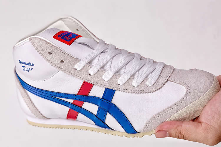 Onitsuka Tiger Mid Runner (White/ Royal Blue/ Red) Shoes - Click Image to Close