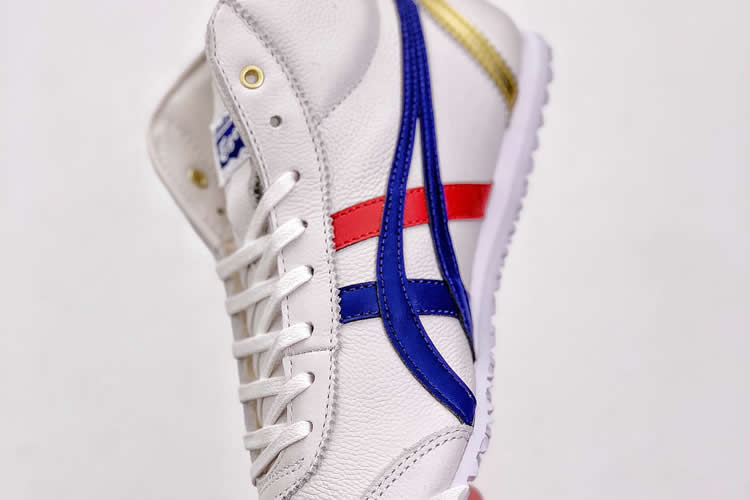 Onitsuka Tiger Mid Runner (White/ Blue/ Red/ Gold) Shoes - Click Image to Close