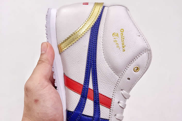 Onitsuka Tiger Mid Runner (White/ Blue/ Red/ Gold) Shoes