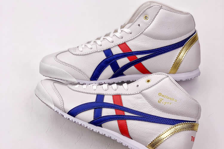 (White/ Blue/ Red/ Gold) Mexico Mid Runner Shoes - Click Image to Close