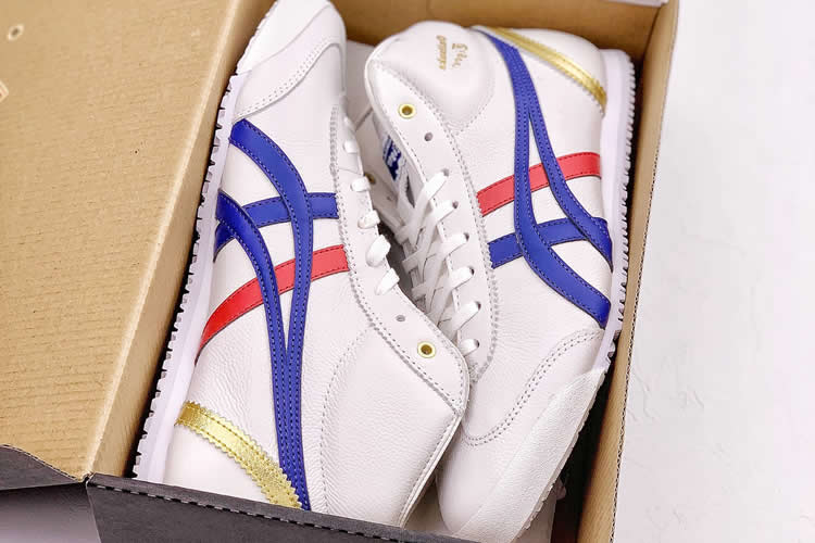 (White/ Blue/ Red/ Gold) Mexico Mid Runner Shoes - Click Image to Close