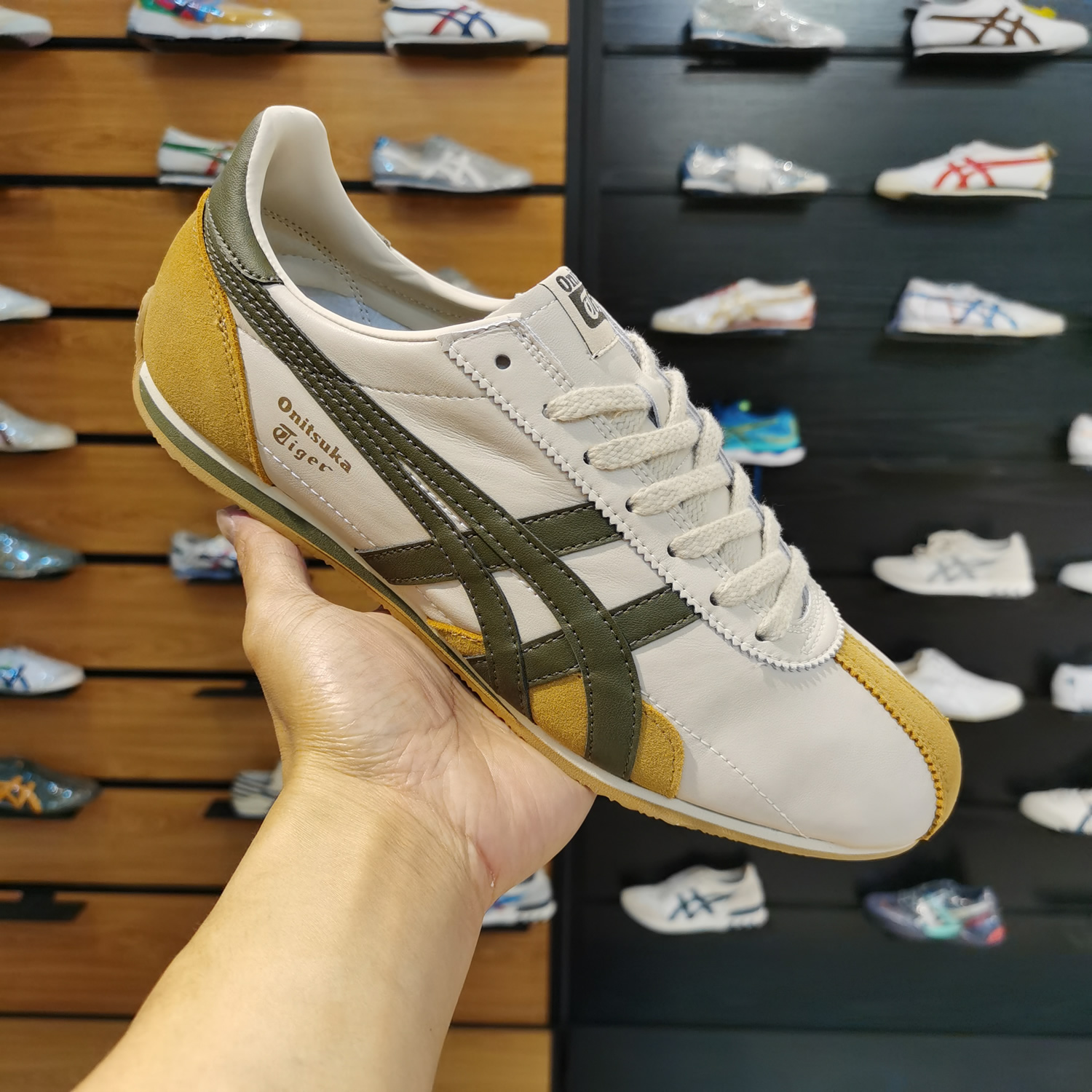 (White/ Green/ Gold) Runspark Shoes