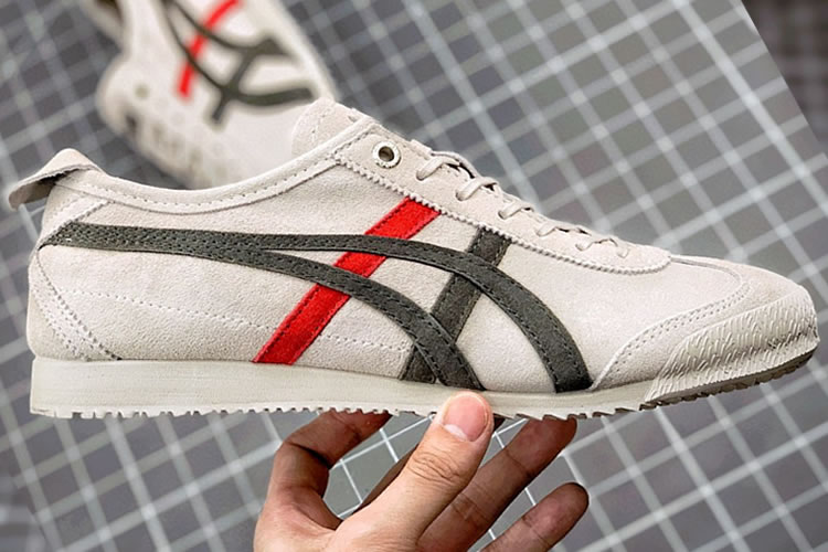 (Oatmeal/ Grey/ Red) Onitsuka Tiger Mexico 66 SD Shoes