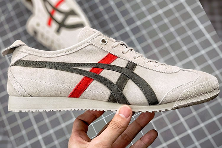 (Oatmeal/ Grey/ Red) Onitsuka Tiger Mexico 66 SD Shoes - Click Image to Close