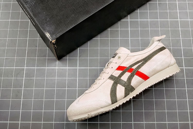 (Oatmeal/ Grey/ Red) Onitsuka Tiger Mexico 66 SD Shoes - Click Image to Close