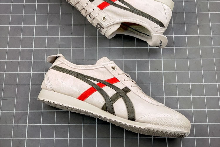 (Oatmeal/ Grey/ Red) Onitsuka Tiger Mexico 66 SD Shoes - Click Image to Close