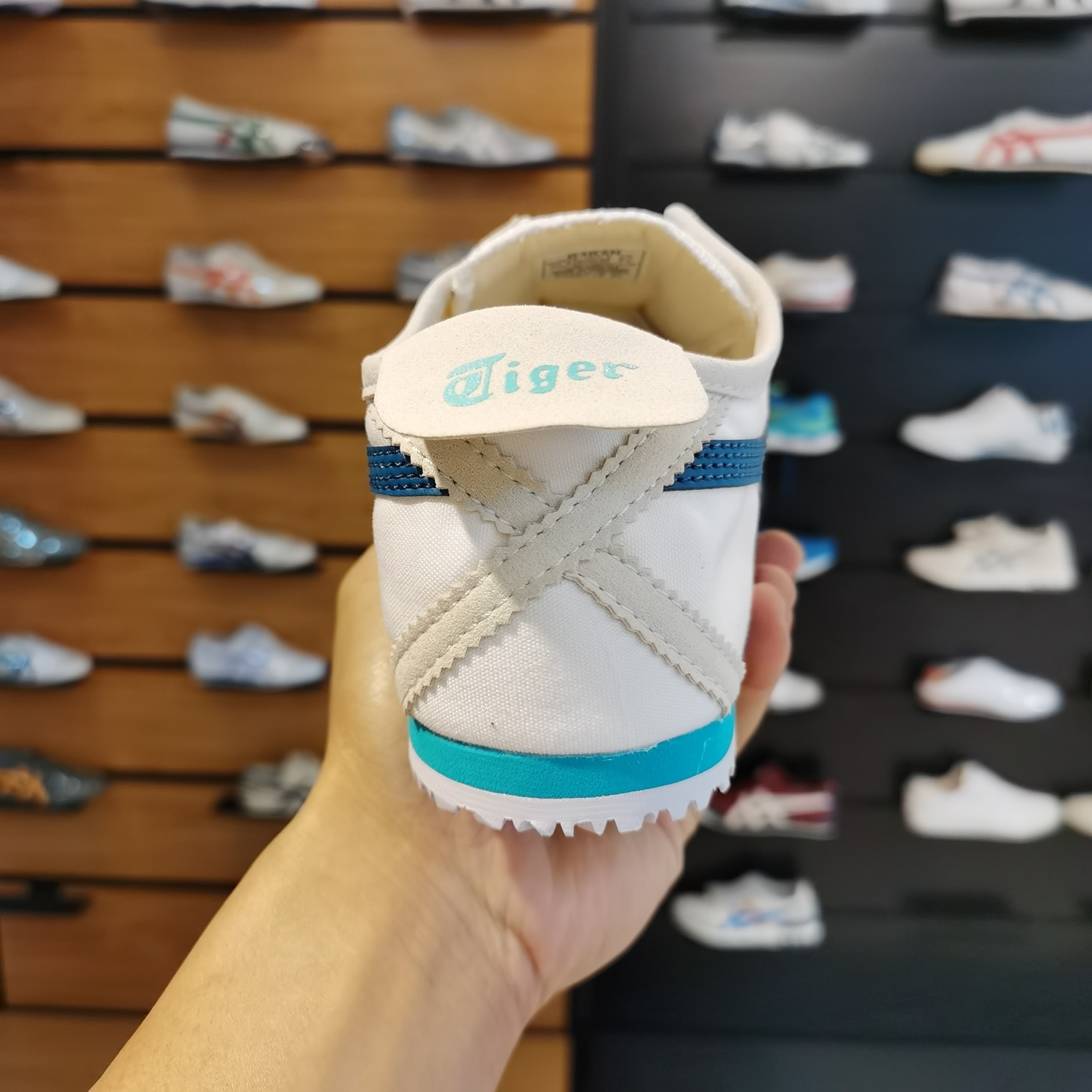 (White/ Lake Blue) Mexico 66 Slip On Shoes