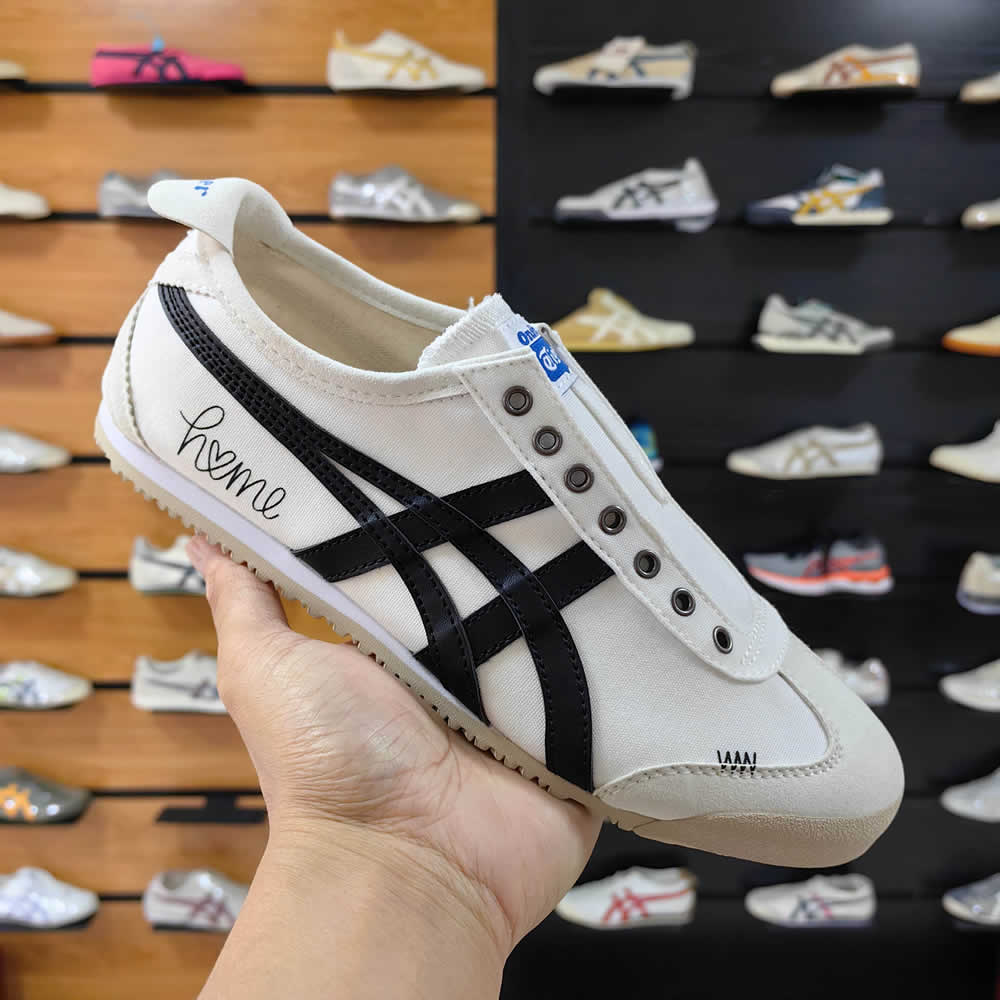 (White/ Black) Mexico 66 Slip On Shoes