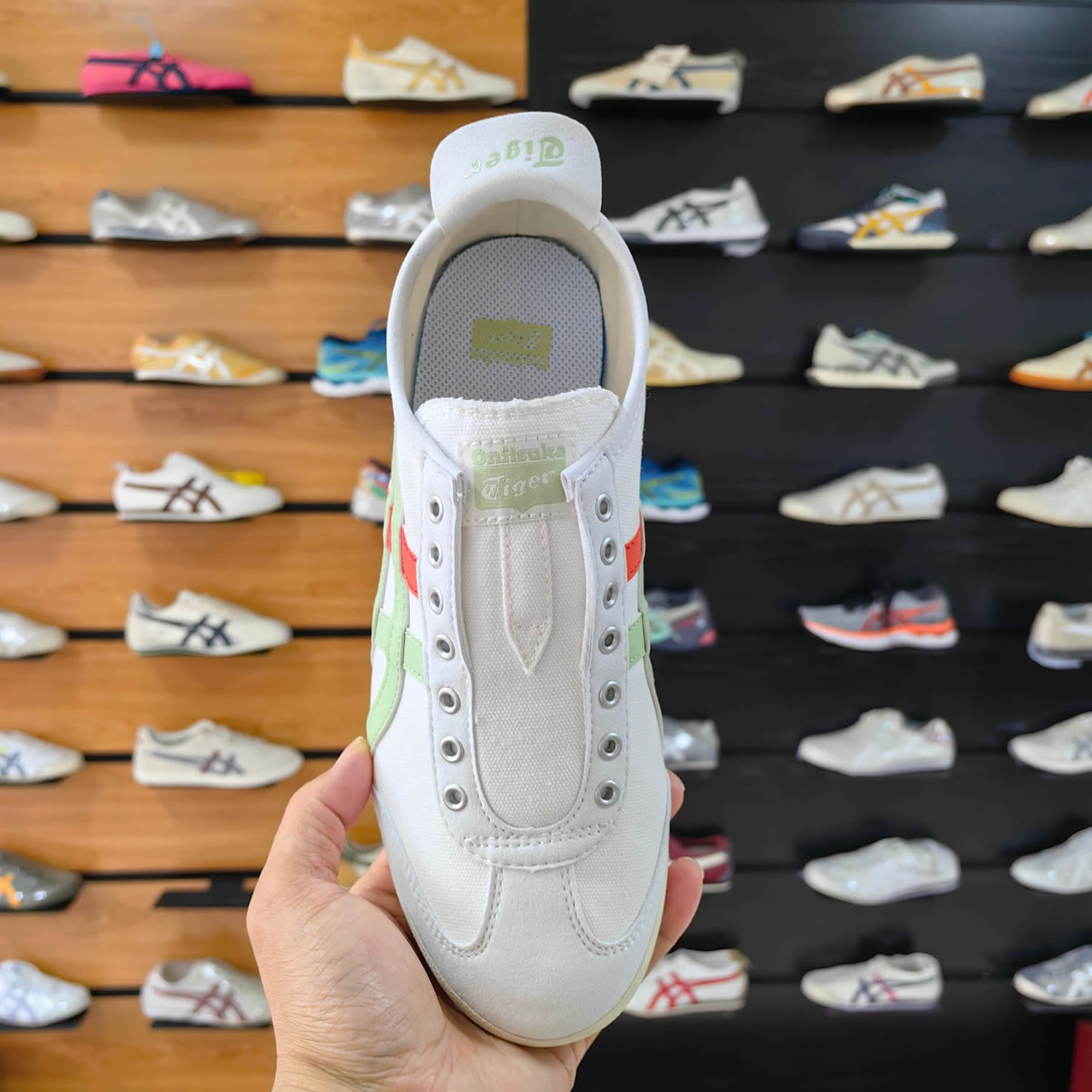 (White/ Jade) Mexico 66 Slip On Shoes