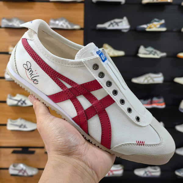 (White/ Red) Mexico 66 Slip On (Smile) Shoes