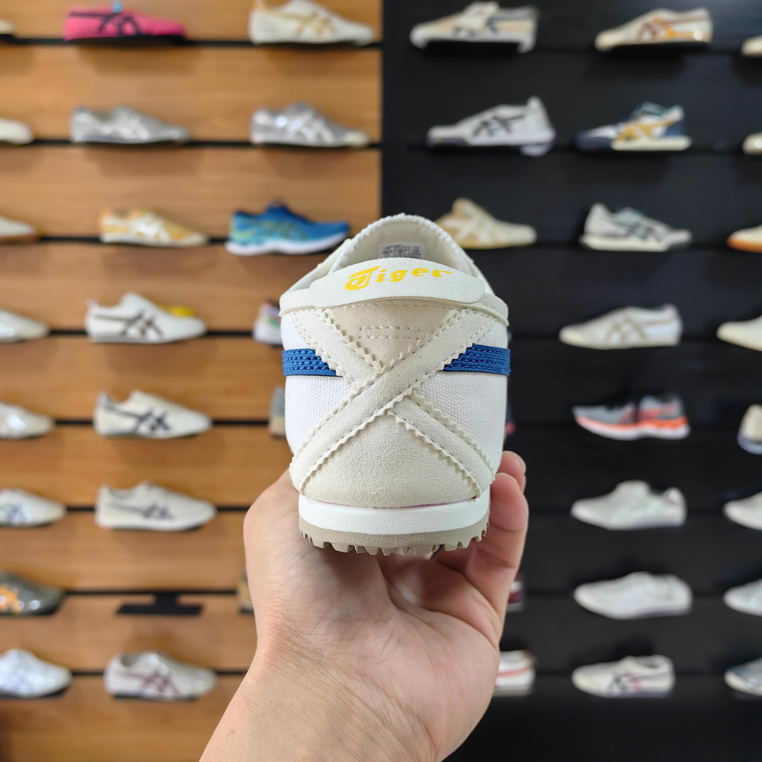 (White/ Directoire Blue/ Yellow) Slip On Shoes