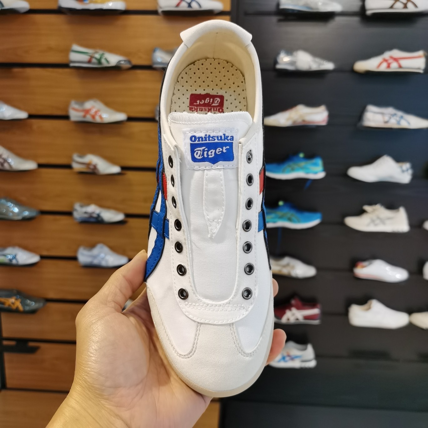 (White/ TriColor) Mexico 66 Slip On Shoes