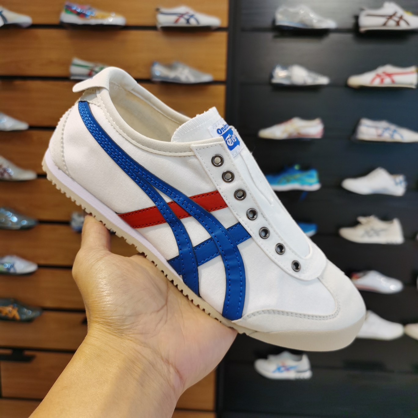 (White/ TriColor) Mexico 66 Slip On Shoes