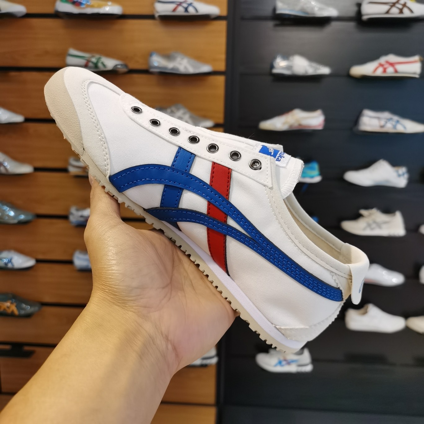 (White/ TriColor) Mexico 66 Slip On Shoes