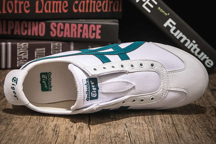 (White/ Blackish Green) Onitsuka Tiger SLIP ON Shoes