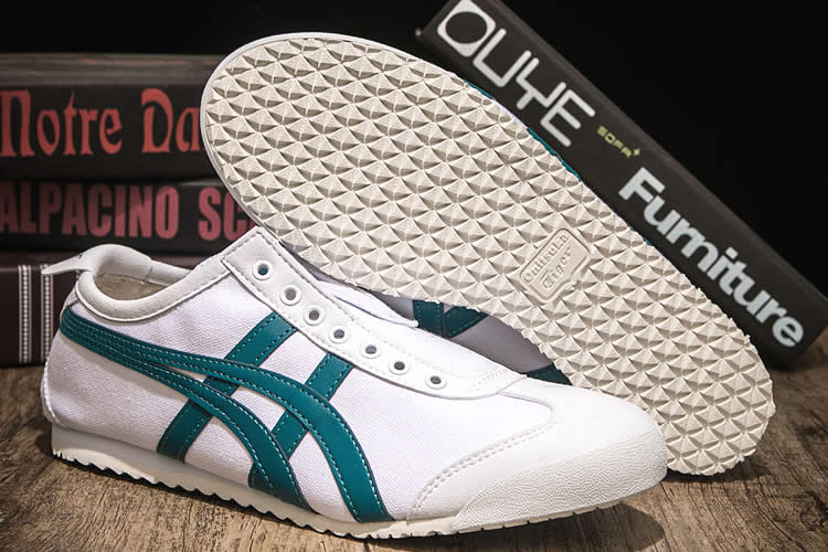 (White/ Blackish Green) Onitsuka Tiger SLIP ON Shoes