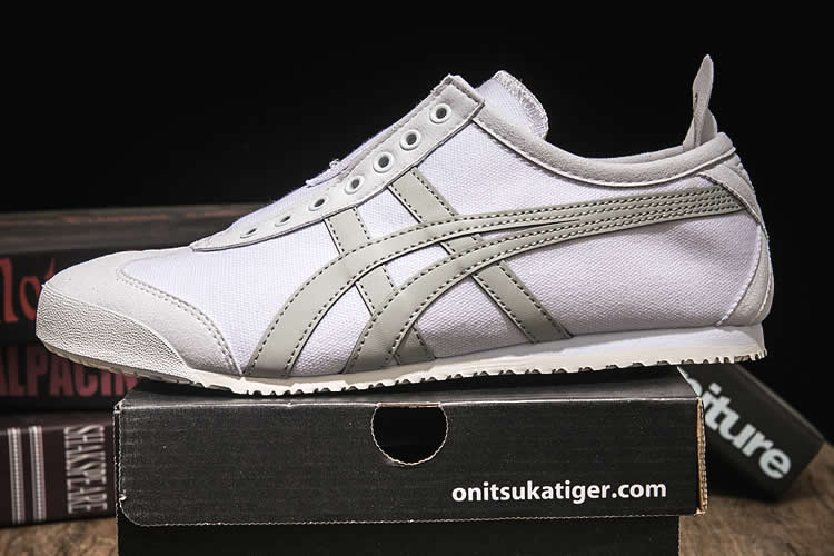 (White/ LT Grey) Onitsuka Tiger Mexico 66 SLIP ON Shoes