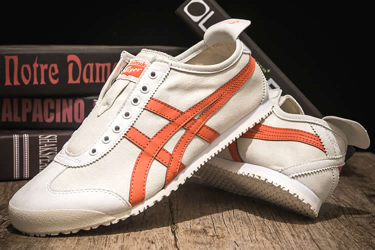 (Beige/ Orange) Onitsuka Tiger Mexico 66 SLIP ON Shoes - Click Image to Close