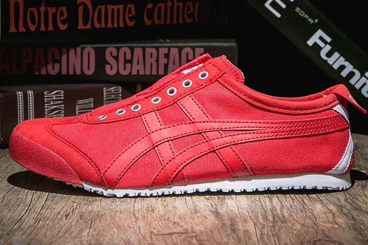 (Red/ Red) Onitsuka Tiger Mexico 66 Slip On Shoes - Click Image to Close