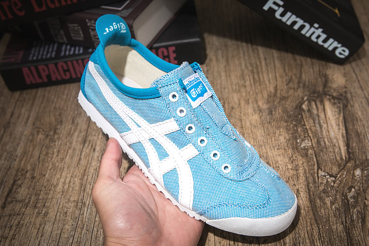 (Light Blue/ White) Onitsuka Tiger Slip On Women Shoes