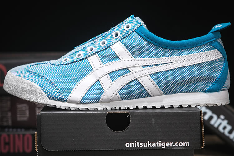 (Light Blue/ White) Onitsuka Tiger Slip On Women Shoes