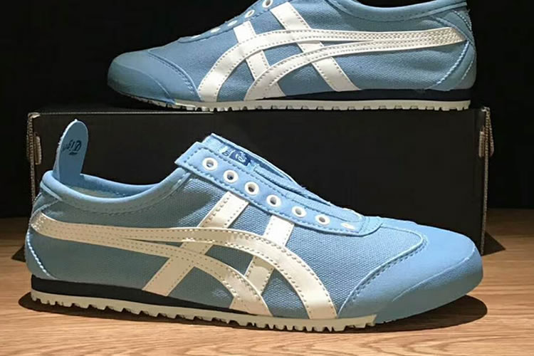 (Faint Blue/ White) Onitsuka Tiger Slip On Shoes