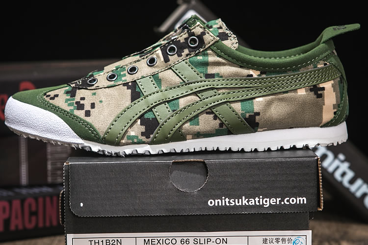 (Army Green) Onitsuka Tiger Mexico 66 Slip On Shoes - Click Image to Close